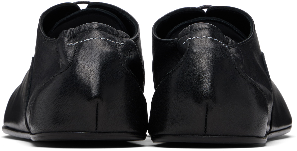 MM6 Maison Margiela Black Leather Oxfords