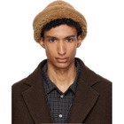 Cawley Tan Suede Back Curly Hair Sheepskin Beanie