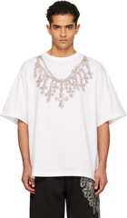 We11done White Cross Necklace T-shirt
