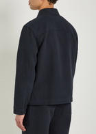 Wax London Eldon Crinkled Cotton and Linen-blend Jacket Navy