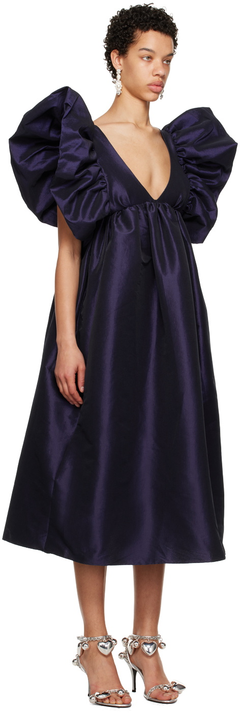 Kika Vargas SSENSE Exclusive Navy Adriana Maxi Dress