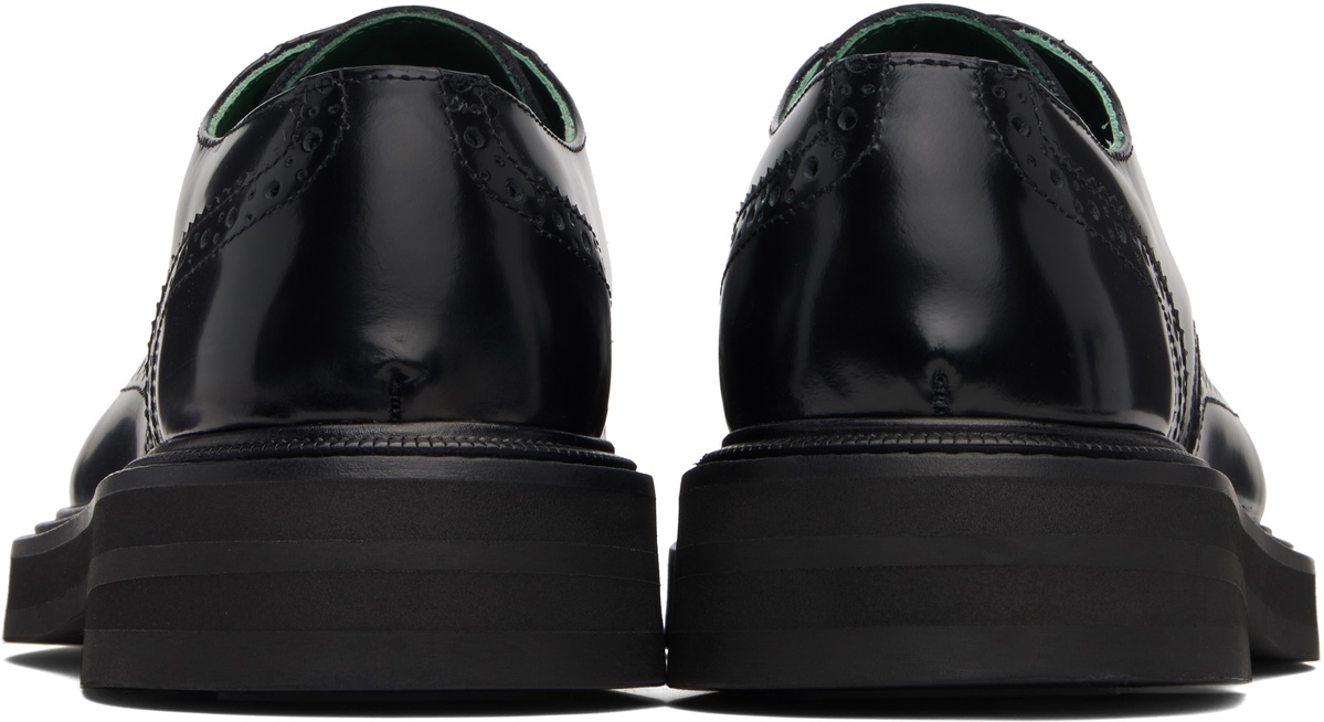 VINNY’s Black Leather Brogue Officer Derbys