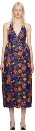 Kika Vargas Black Ivy Midi Dress