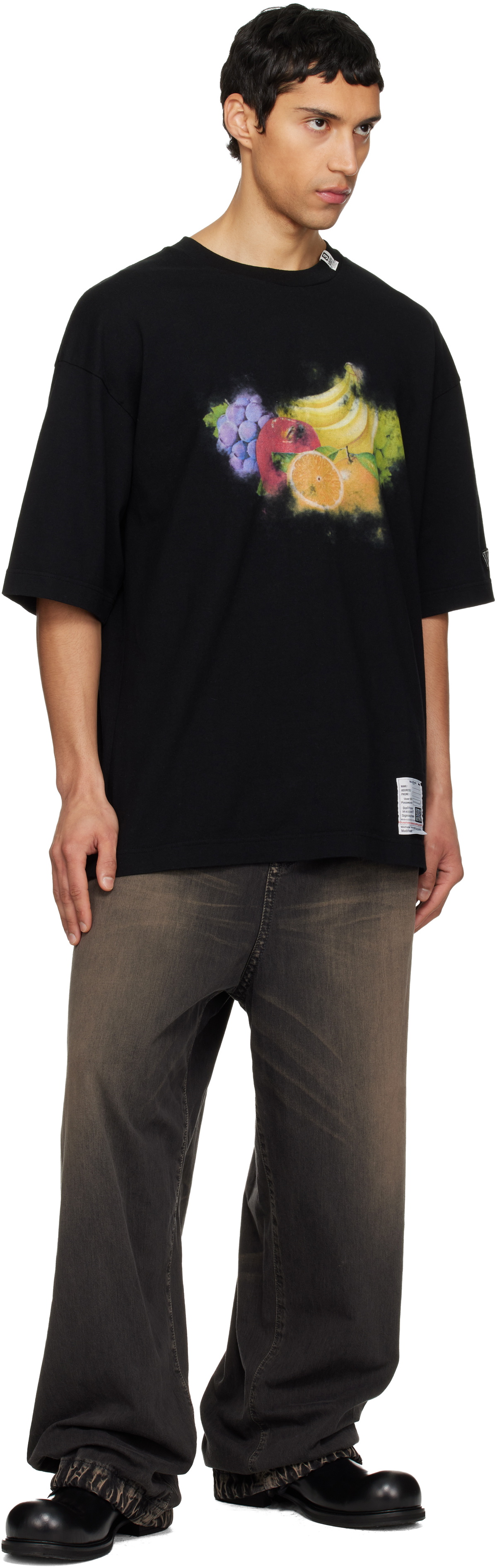 Maison MIHARA YASUHIRO Black Fruit Printed T-shirt