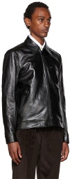Paul Smith Black Grained Leather Jacket