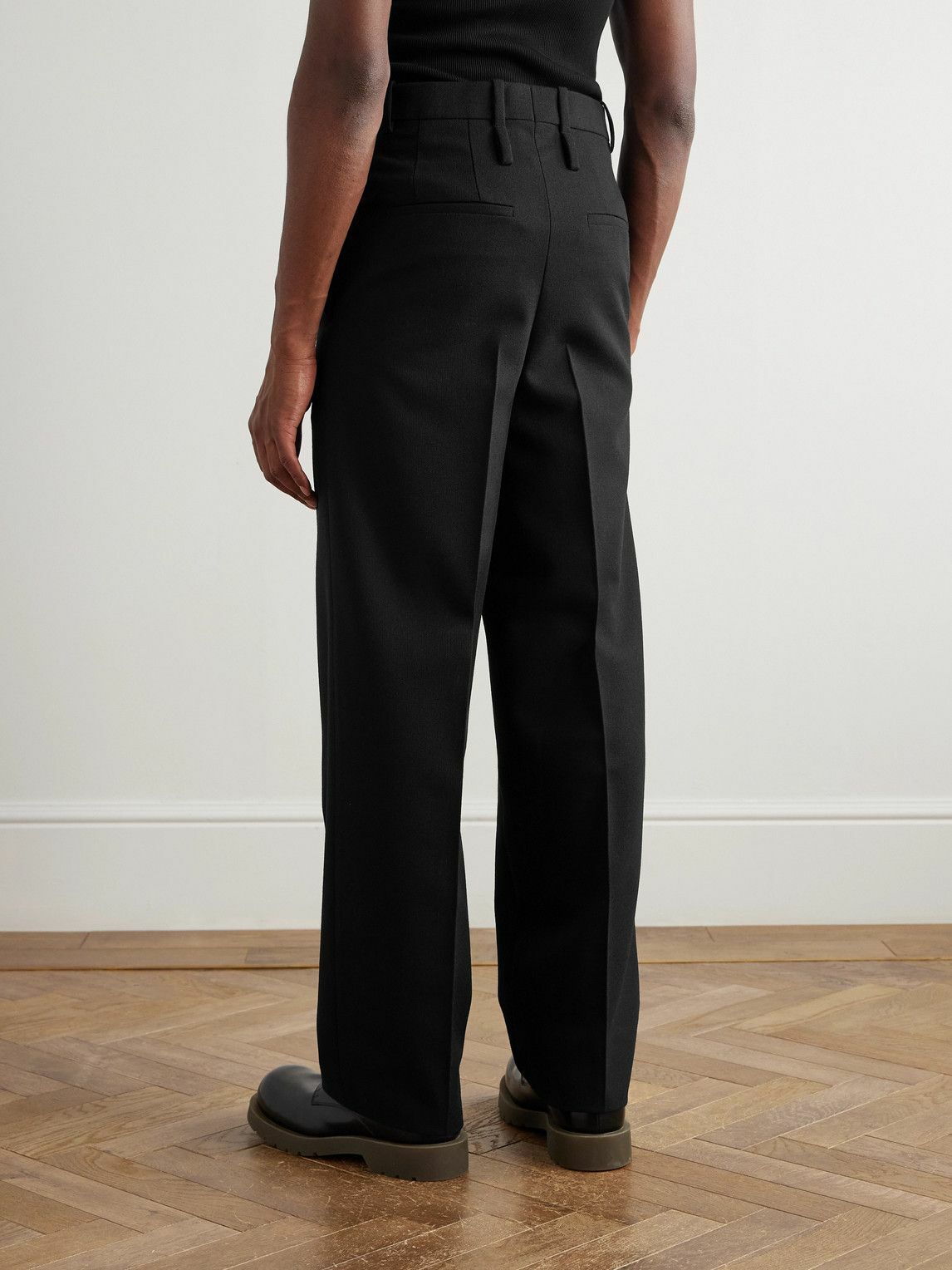 Jil Sander - Straight-Leg Grain de Poudre Wool Trousers - Black