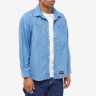 Deva States Men's Orb Corduroy Overshirt in Washed Blue