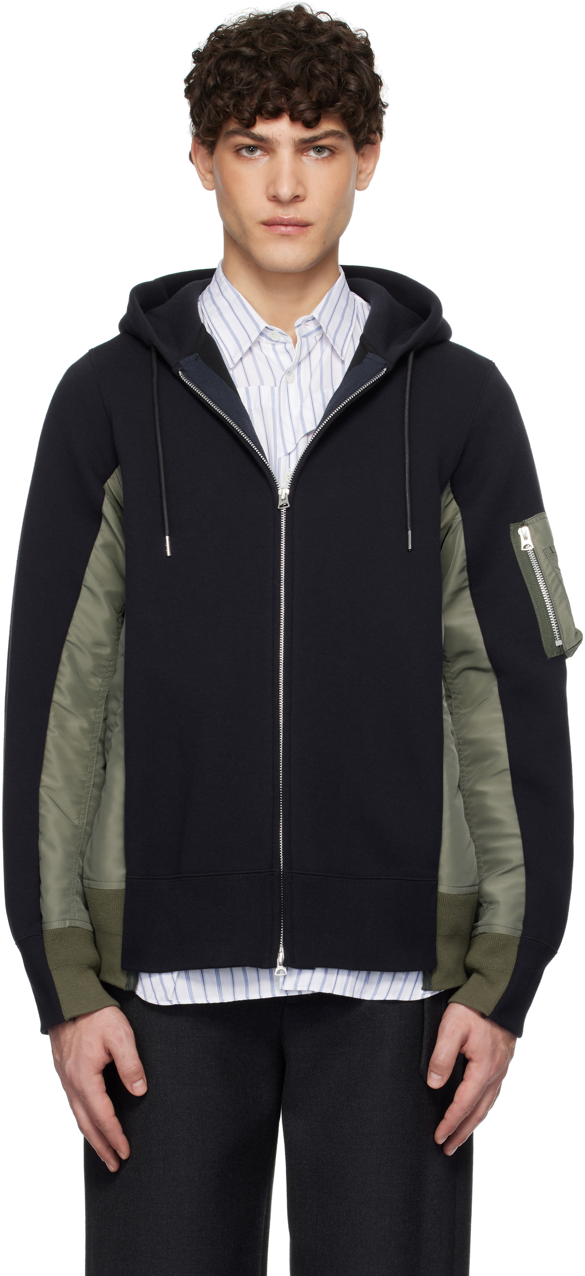 トップス sacai THE STORESPONGE SWEAT HOODIE 20SS Sacai Sponge Sweat x Nylon Twill Hoodie | Nordstrom