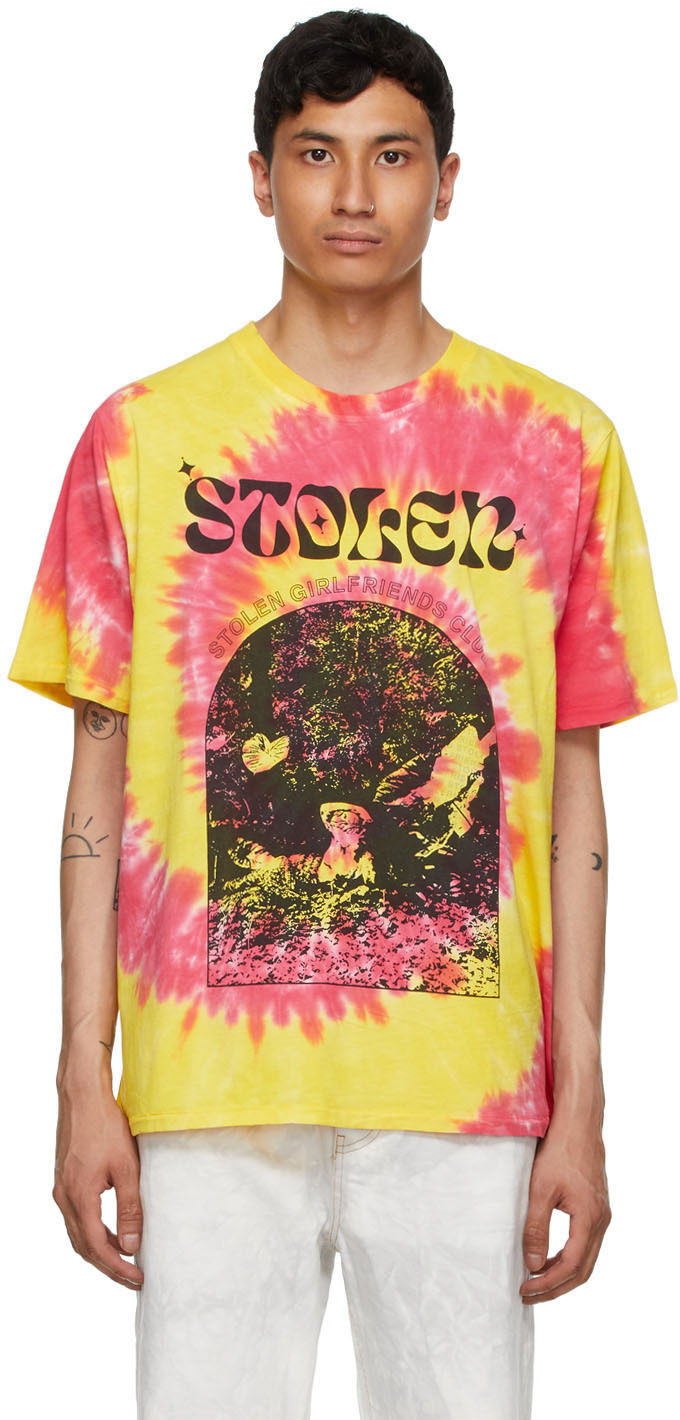 Stolen Girlfriends Club Yellow & Pink Tie-Dye Arch Hill T-Shirt