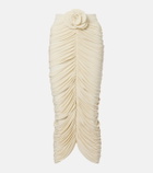 Magda Butrym Floral-appliqué ruched midi skirt