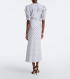 Alessandra Rich Belted polka-dot silk midi dress