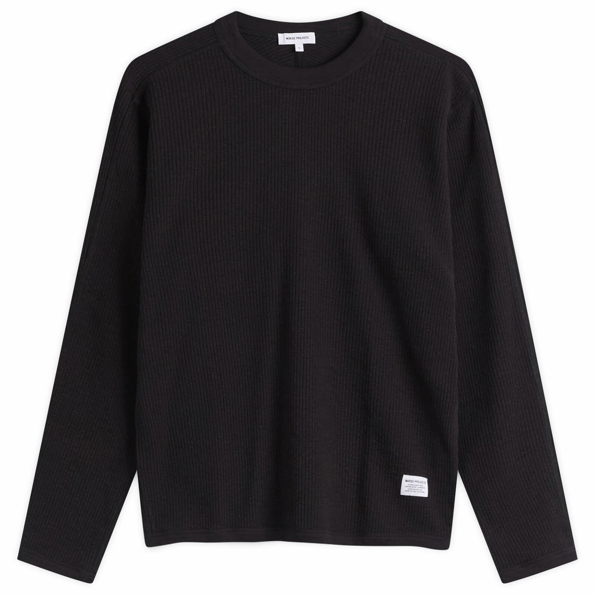 Norse Projects Men's Stevns Military Rib Long Sleeve T-Shirt in Black