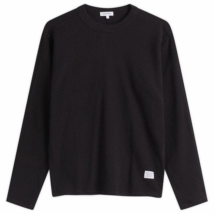 Photo: Norse Projects Men's Stevns Military Rib Long Sleeve T-Shirt in Black