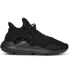 Y-3 - Saikou Suede-Trimmed Primeknit Sneakers - Men - Black