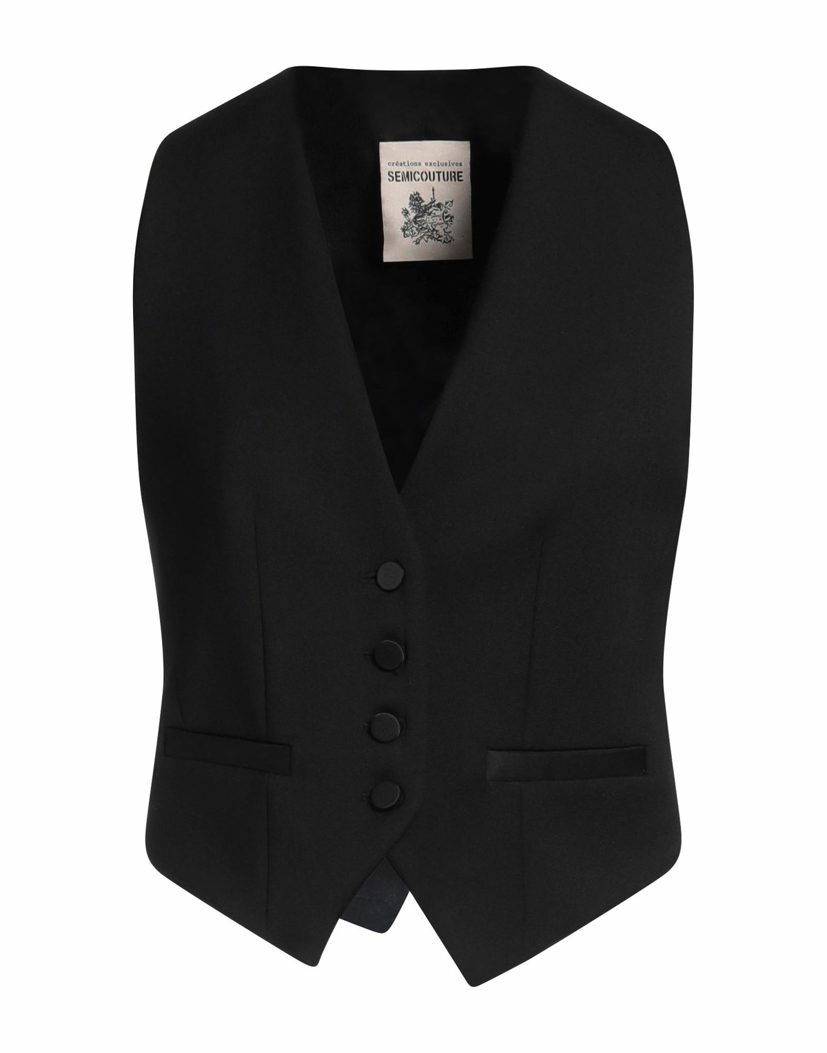Semicouture Womens Tailored Vest in Black