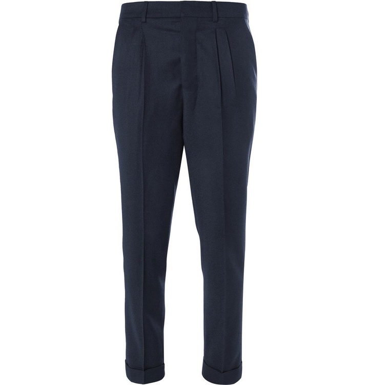 Photo: AMI - Pleated Virgin Wool Trousers - Men - Navy