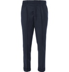 AMI - Pleated Virgin Wool Trousers - Men - Navy