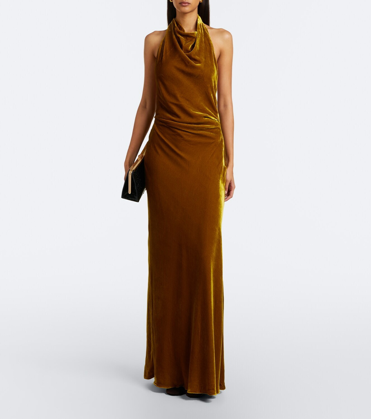 Simkhai Reannon draped open-back velvet gown