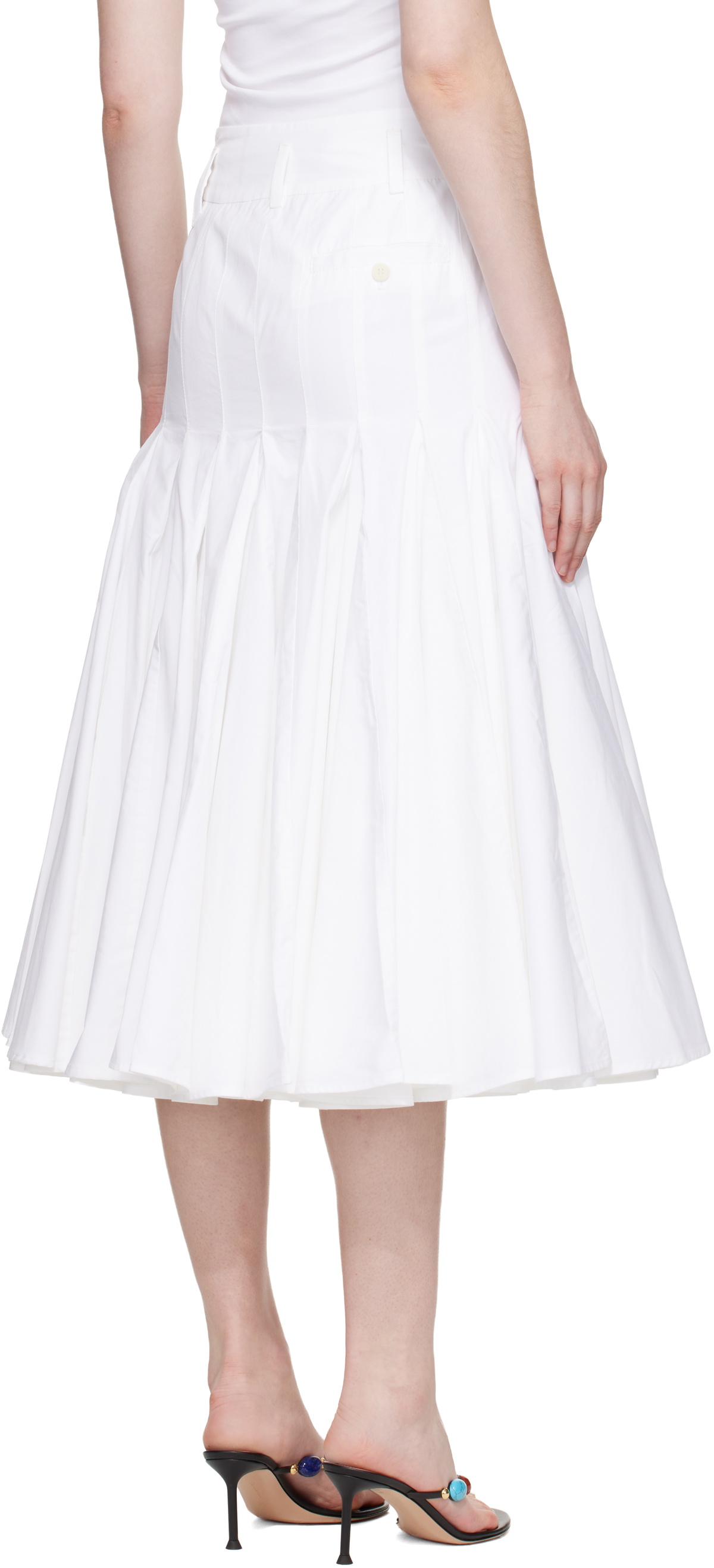 JACQUEMUS White Plage 'The Agave' Midi Skirt