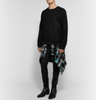 RtA - Mesh and Loopback Cotton-Jersey Sweatshirt - Black