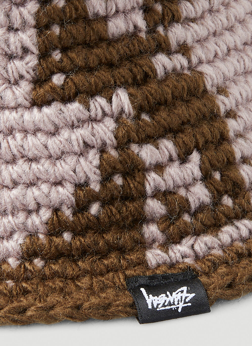 Waves Knit Bucket Hat in Brown Stussy