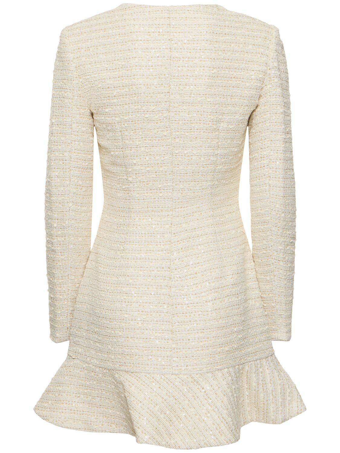 SELF-PORTRAIT - Boucl Long Sleeve Mini Dress Self-Portrait
