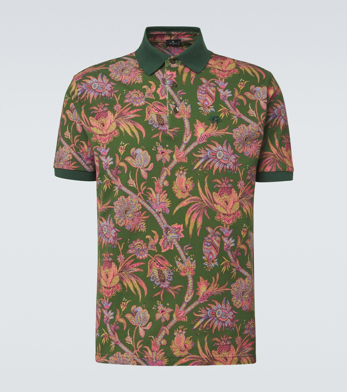 Etro Floral cotton piqué polo shirt