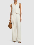 THE FRANKIE SHOP Piper Pleated Viscose & Linen Pants