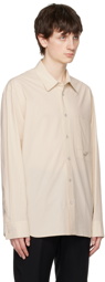 Solid Homme Beige Embroidered Shirt