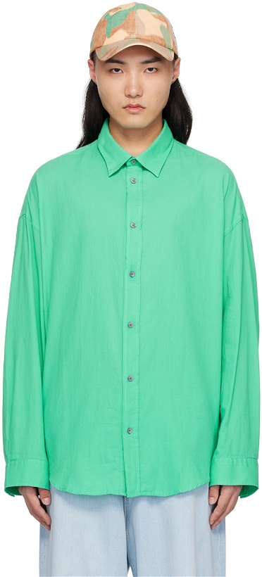 Photo: Acne Studios Green Button-Up Shirt