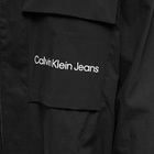 Calvin Klein Men's Mix Media Overshirt in Black