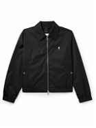 AMI PARIS - Logo-Embellished Satin-Twill Blouson Jacket - Black