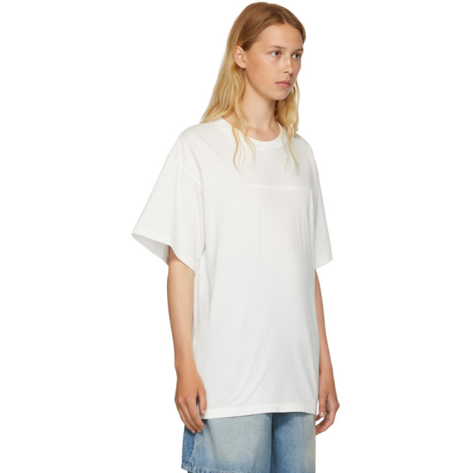 MM6 Maison Martin Margiela ホワイト シアー　Tシャツ MM6 Maison Martin Margiela White Middle Seam T-Shirt MM6 Maison