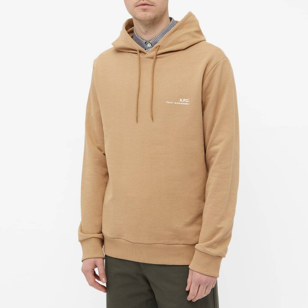 A.P.C. Men's Item Logo Hoody in Beige