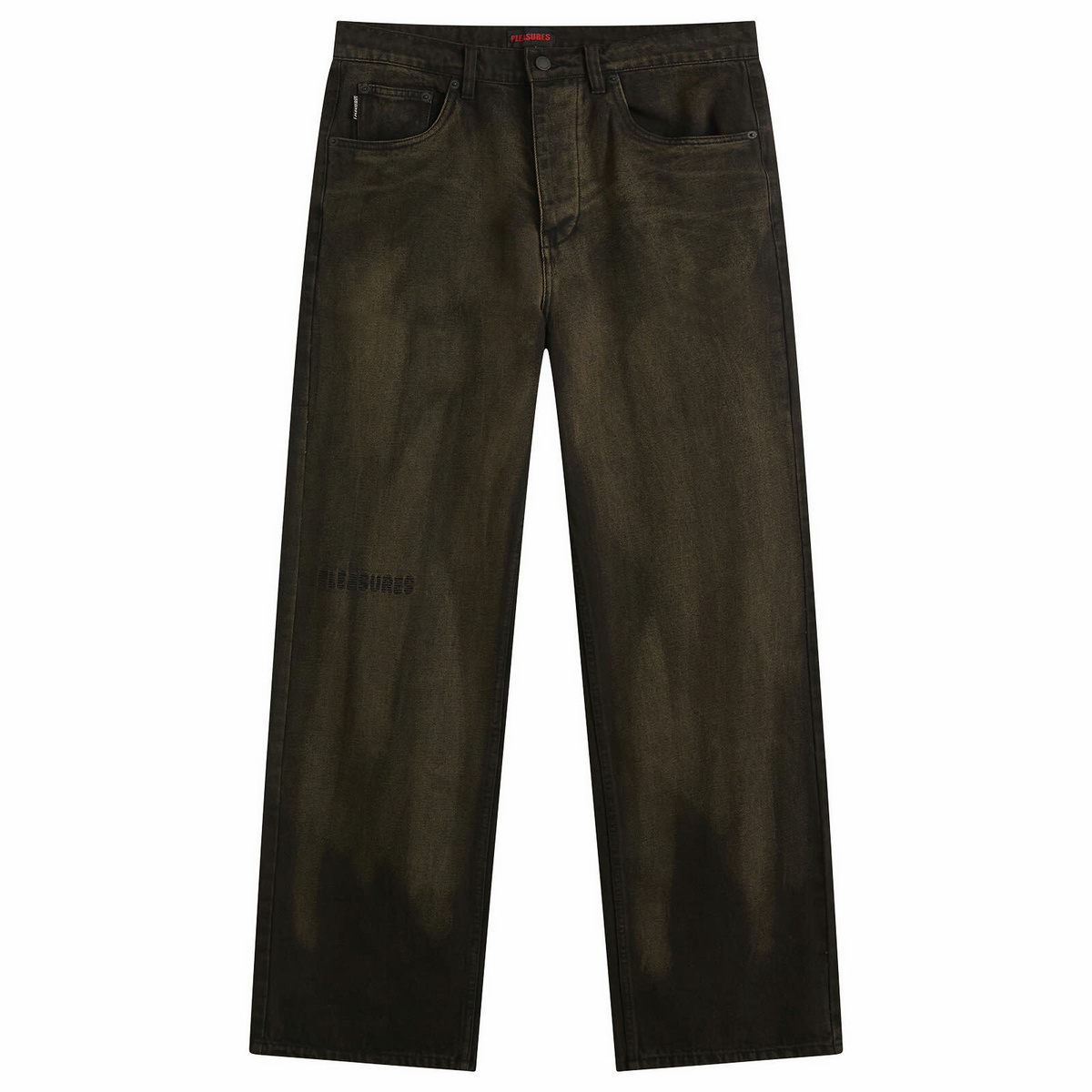 Pleasures Men's Oil Baggy Jeans in Dark Brown