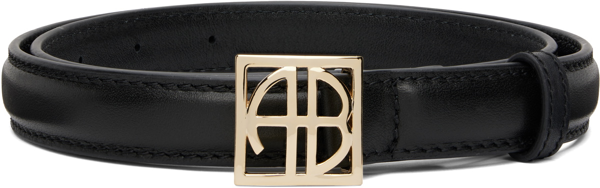 ANINE BING Black Monogram Belt