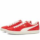 END. x Puma Clyde OG Sneakers in For All Time Red/Frosted Ivory