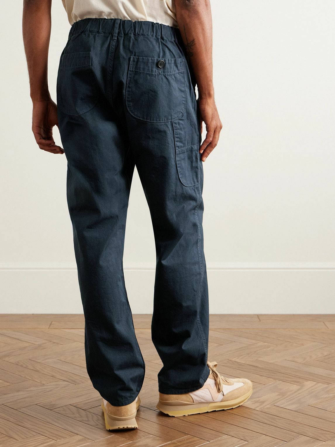 OrSlow - Straight-Leg Herringbone Cotton Trousers - Blue