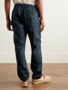 OrSlow - Straight-Leg Herringbone Cotton Trousers - Blue