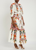 Borgo DE Nor Bianca Floral-printed Linen-blend Midi Dress Multicoloured