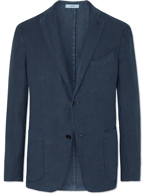 Photo: Boglioli - K-Jacket Unstructured Linen Suit Jacket - Blue