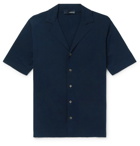 Lardini - Slim-Fit Camp-Collar Cotton Shirt - Navy