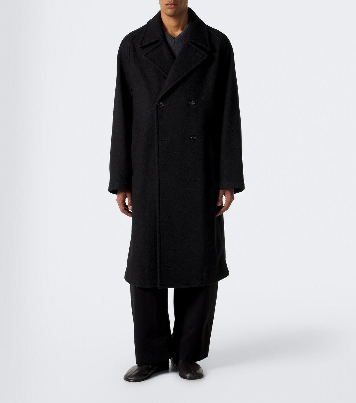 Lemaire Double-breasted wool and alpaca coat