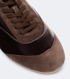 Jil Sander Etage suede-trimmed velvet sneakers