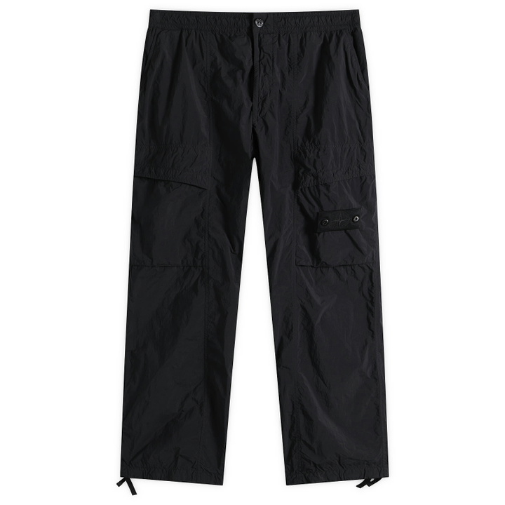 Photo: Stone Island Men's Ghost Nylon Smerigliato Cargo Trousers in Black