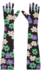 SHUTING QIU SSENSE Exclusive Black Floral Gloves