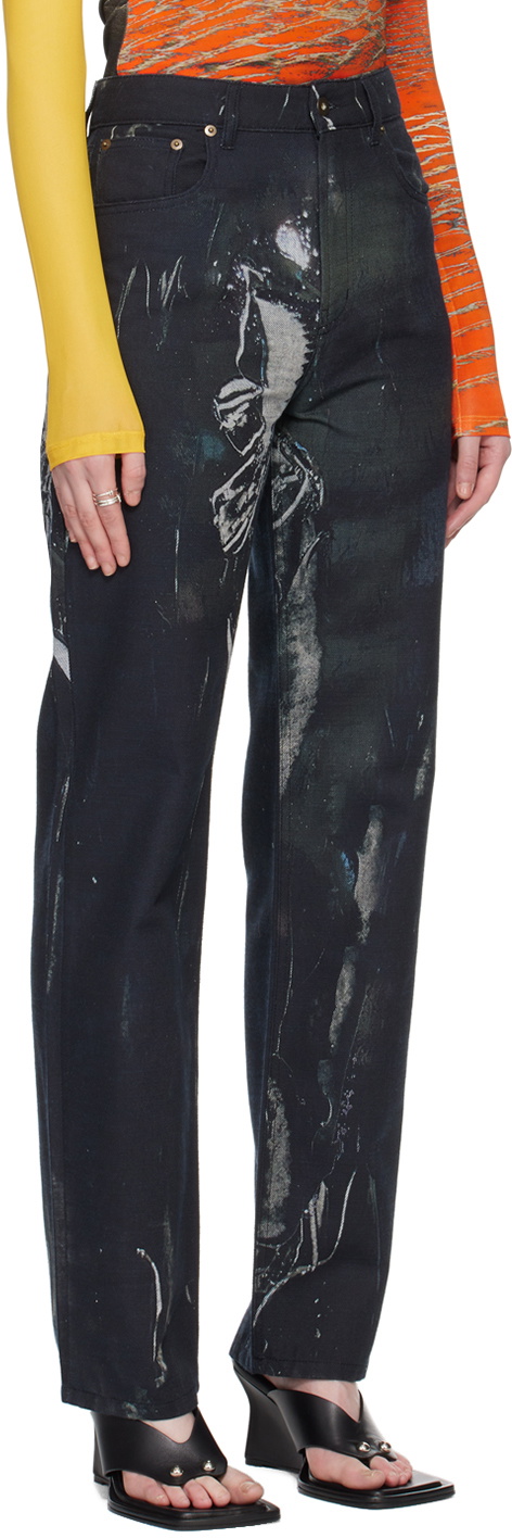 Louisa Ballou Black Printed Jeans