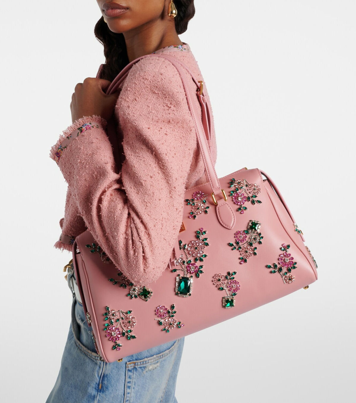 Dolce&Gabbana Vittoria Large embellished leather tote bag