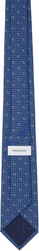 Ferragamo Blue Gancini Print Silk Tie