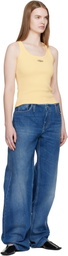 Casablanca Yellow Corrosion Ribbed Tank Top